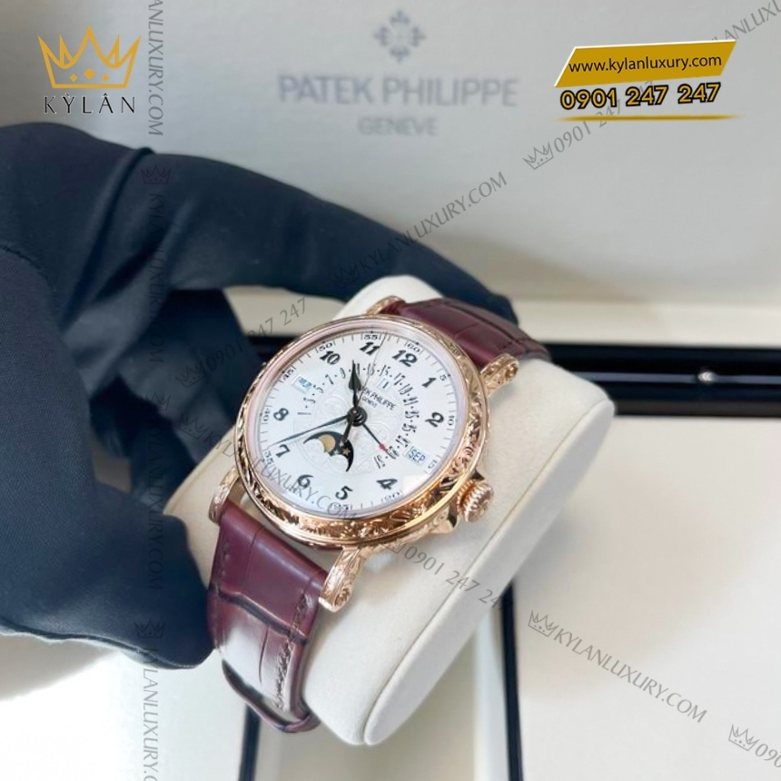 Kỳ Lân Luxury dong ho patek philippe grand complications vang hong cham khac 5160 500r 001 9 Đồng hồ Patek Philippe Grand Complications vàng hồng chạm khắc 5160/500R-001
