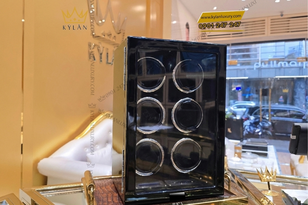 Kỳ Lân Luxury hop xoay dong ho 6 ngan cao cap 10 Hộp xoay đồng hồ 6 ngăn cao cấp