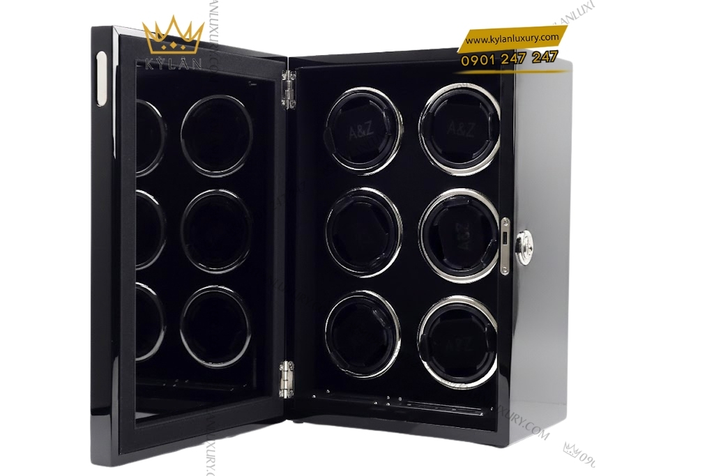 Kỳ Lân Luxury hop xoay dong ho 6 ngan cao cap 9 Hộp xoay đồng hồ 6 ngăn cao cấp