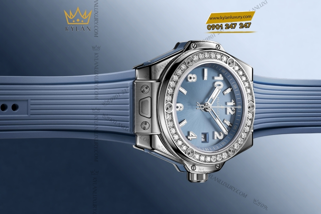 Kỳ Lân Luxury hublot big bang one click steel coal blue diamonds 33mm 4 Đồng hồ Hublot Big Bang One Click Steel Coal Blue Diamonds 33mm