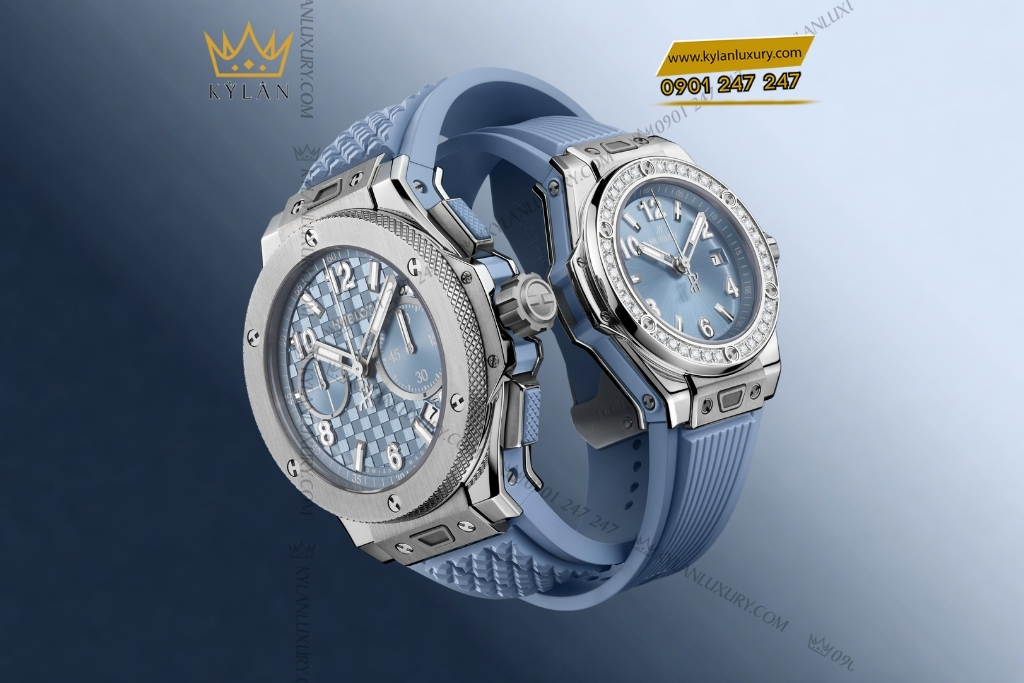 Kỳ Lân Luxury hublot big bang one click steel coal blue diamonds 33mm 5 Đồng hồ Hublot Big Bang One Click Steel Coal Blue Diamonds 33mm