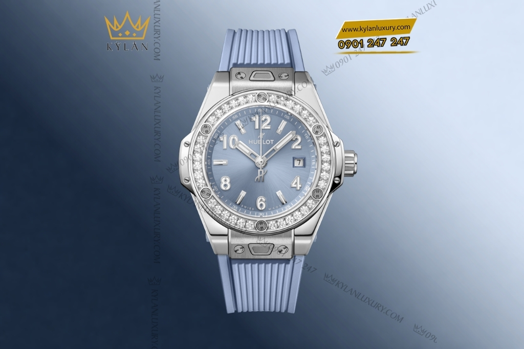 Kỳ Lân Luxury hublot big bang one click steel coal blue diamonds 33mm 8 Đồng hồ Hublot Big Bang One Click Steel Coal Blue Diamonds 33mm