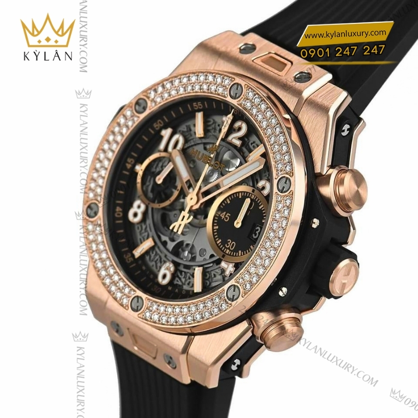 Kỳ Lân Luxury hublot big bang unico king gold diamonds 42mm 5 Đồng hồ Hublot Big Bang Unico King Gold Diamonds 42mm