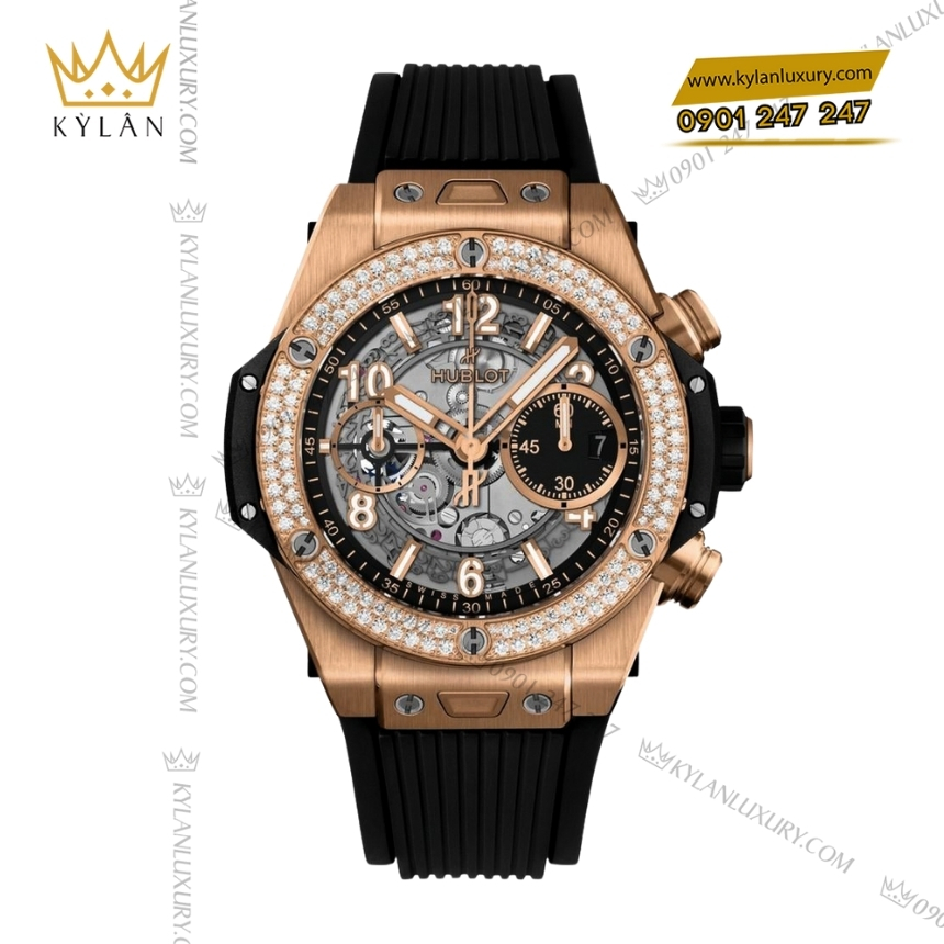 Kỳ Lân Luxury hublot big bang unico king gold diamonds 42mm 8 Đồng hồ Hublot Big Bang Unico King Gold Diamonds 42mm