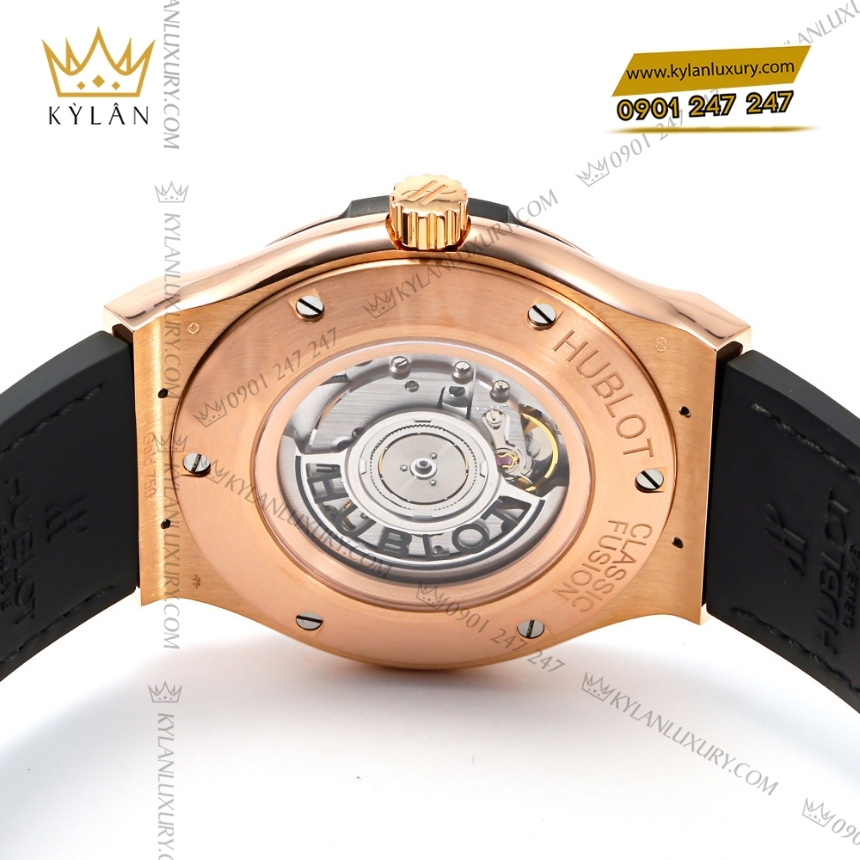 Kỳ Lân Luxury hublot classic fusion king gold full pave 42 4 Đồng hồ Hublot Classic Fusion King Gold Full Pave 42mm