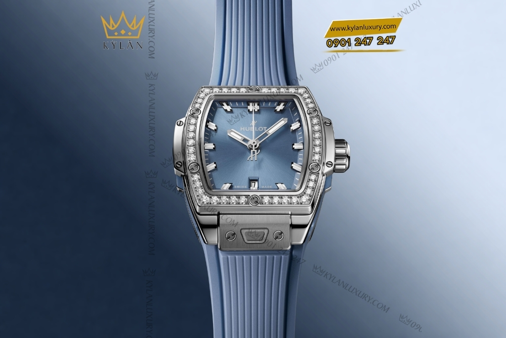 Kỳ Lân Luxury hublot spirit of big bang steel coal blue diamonds 32mm 4 Đồng hồ Hublot Spirit of Big Bang Steel Coal Blue Diamonds 32mm