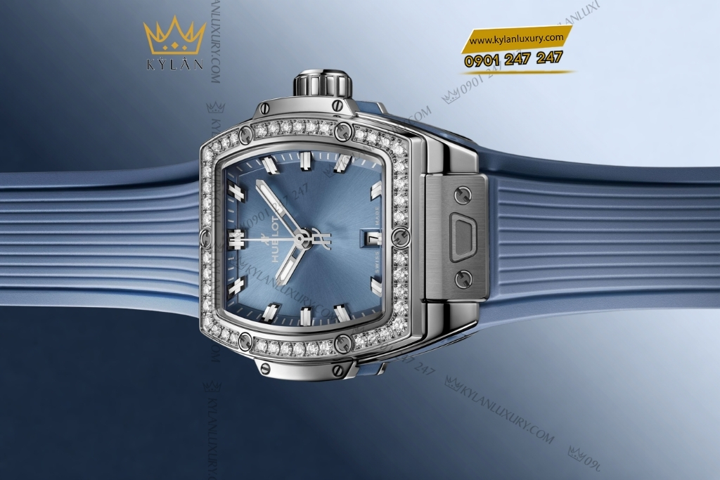 Kỳ Lân Luxury hublot spirit of big bang steel coal blue diamonds 32mm 5 Đồng hồ Hublot Spirit of Big Bang Steel Coal Blue Diamonds 32mm