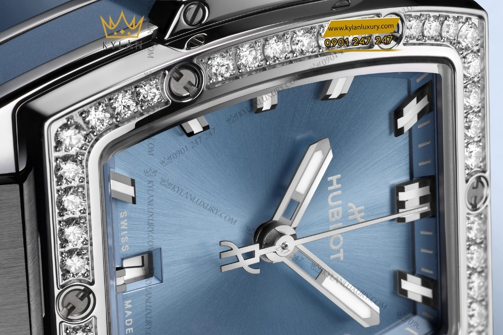 Kỳ Lân Luxury hublot spirit of big bang steel coal blue diamonds 32mm 6 Đồng hồ Hublot Spirit of Big Bang Steel Coal Blue Diamonds 32mm