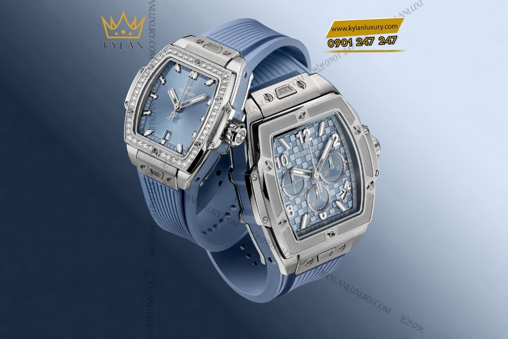Kỳ Lân Luxury hublot spirit of big bang steel coal blue diamonds 32mm 7 Đồng hồ Hublot Spirit of Big Bang Steel Coal Blue Diamonds 32mm