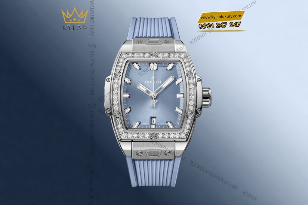 Kỳ Lân Luxury hublot spirit of big bang steel coal blue diamonds 32mm 8 Đồng hồ Hublot Spirit of Big Bang Steel Coal Blue Diamonds 32mm