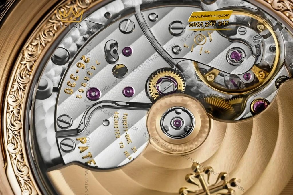 Kỳ Lân Luxury patek philippe 5160 500r 001 lich van nien 2 Đồng hồ Patek Philippe Grand Complications vàng hồng chạm khắc 5160/500R-001