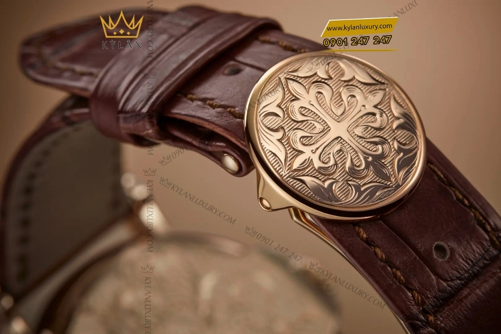 Kỳ Lân Luxury patek philippe 5160 500r 001 lich van nien 7 Đồng hồ Patek Philippe Grand Complications vàng hồng chạm khắc 5160/500R-001