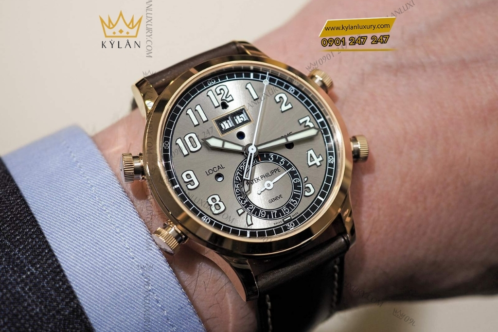 Kỳ Lân Luxury patek philippe 5520rg 001 travel time vang hong 4 Đồng hồ Patek Philippe Grand Complications Travel Time mặt xám sunburst 5520RG-001