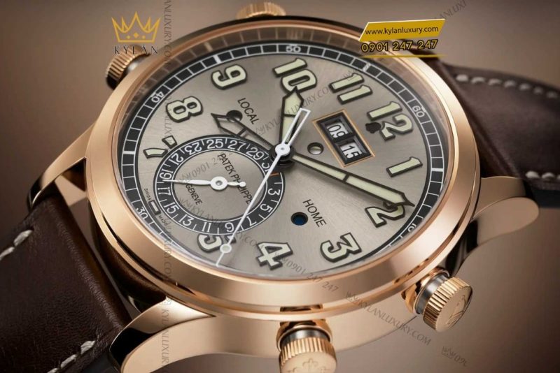Đồng hồ Patek Philippe Grand Complications Travel Time mặt xám sunburst 5520RG-001