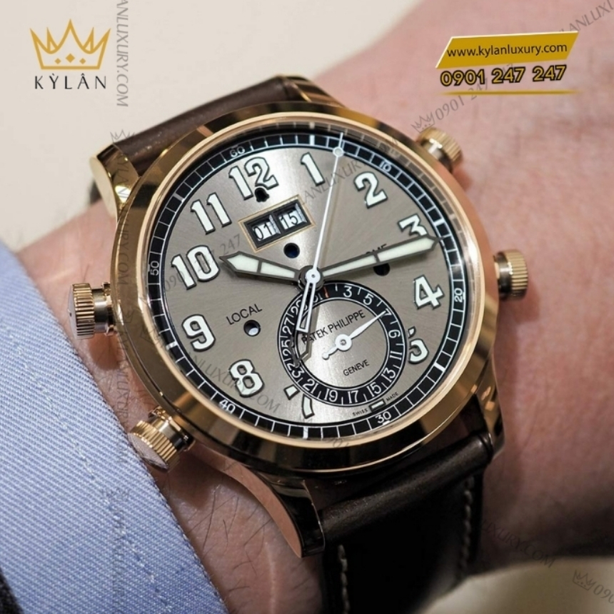 Kỳ Lân Luxury patek philippe 5520rg 001 vang hong xam sunburst 10 Đồng hồ Patek Philippe Grand Complications mặt xám sunburst 5520RG-001