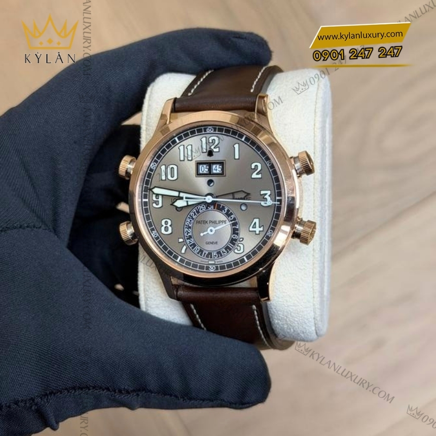 Kỳ Lân Luxury patek philippe 5520rg 001 vang hong xam sunburst 8 Đồng hồ Patek Philippe Grand Complications mặt xám sunburst 5520RG-001