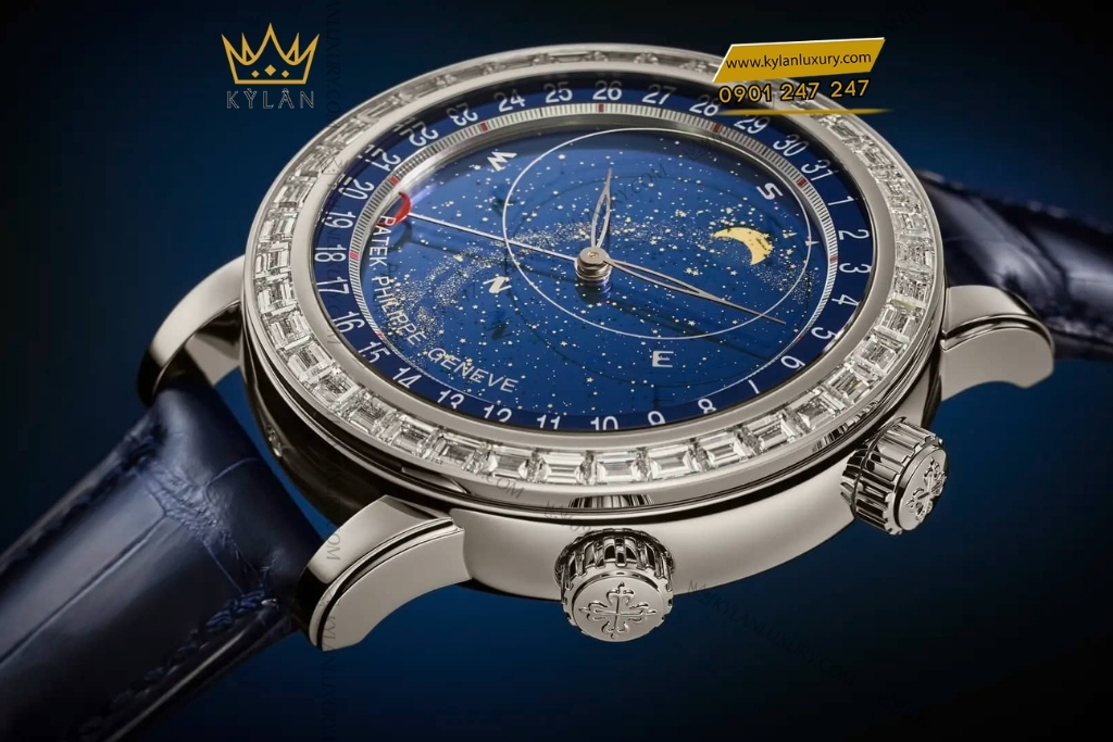 Kỳ Lân Luxury patek philippe 6104p 010 thien van vanh kim vuong 5 Đồng hồ Patek Philippe Grand Complications thiên văn vành kim vuông 6104P-010
