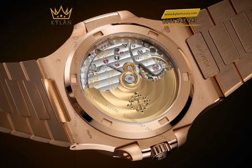 Kỳ Lân Luxury patek philippe nautilus 5723 112r 001 vanh ruby 7 Đồng hồ Patek Philippe Nautilus vàng hồng vành ruby 5723/112R-001