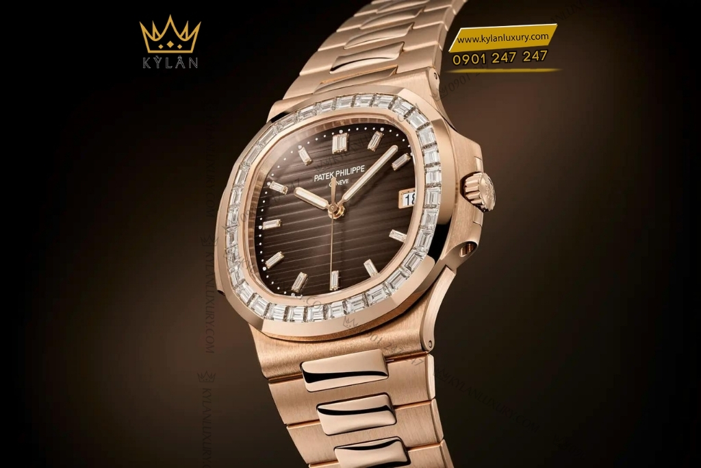 Kỳ Lân Luxury patek philippe nautilus 5723 1r 010 vanh kim cuong vuong 6 Đồng hồ Patek Philippe Nautilus vàng hồng vành kim vuông 5723/1R-010