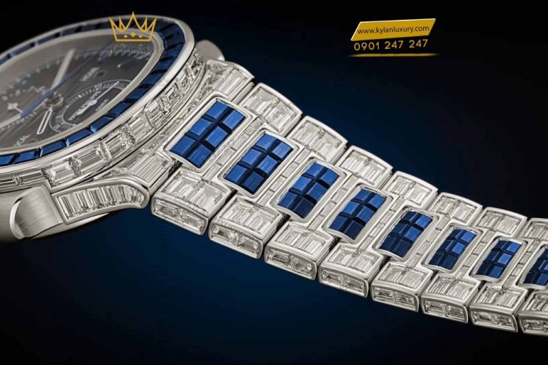 Đồng hồ Patek Philippe Nautilus vàng trắng sapphire & kim cương 5990/1421G-001