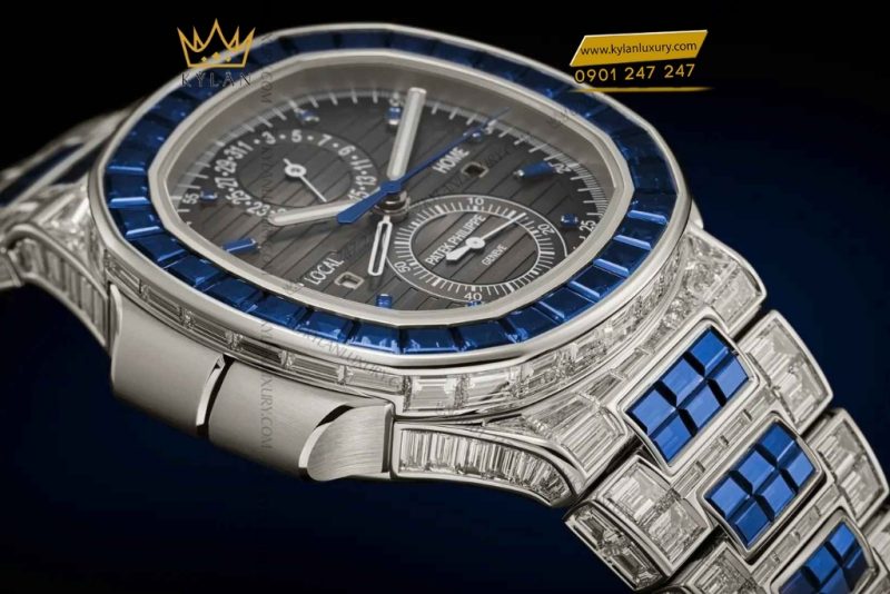 Đồng hồ Patek Philippe Nautilus vàng trắng sapphire & kim cương 5990/1421G-001
