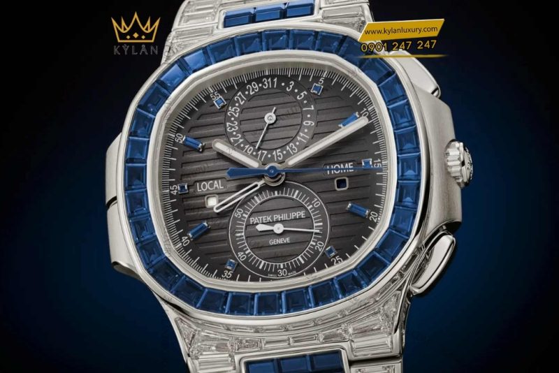 Đồng hồ Patek Philippe Nautilus vàng trắng sapphire & kim cương 5990/1421G-001