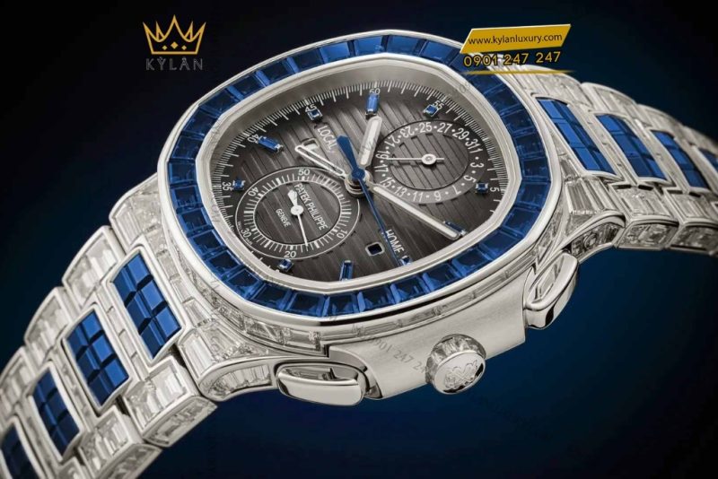 Đồng hồ Patek Philippe Nautilus vàng trắng sapphire & kim cương 5990/1421G-001
