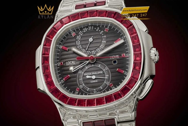 Đồng hồ Patek Philippe Nautilus vàng trắng ruby & kim cương 5990/1422G-001