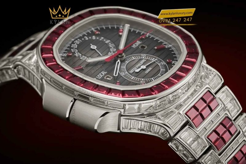 Đồng hồ Patek Philippe Nautilus vàng trắng ruby & kim cương 5990/1422G-001