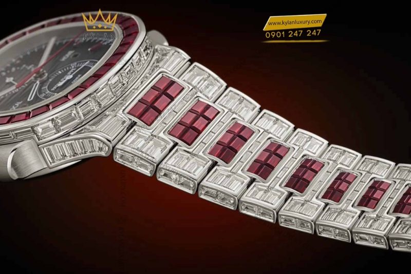 Đồng hồ Patek Philippe Nautilus vàng trắng ruby & kim cương 5990/1422G-001