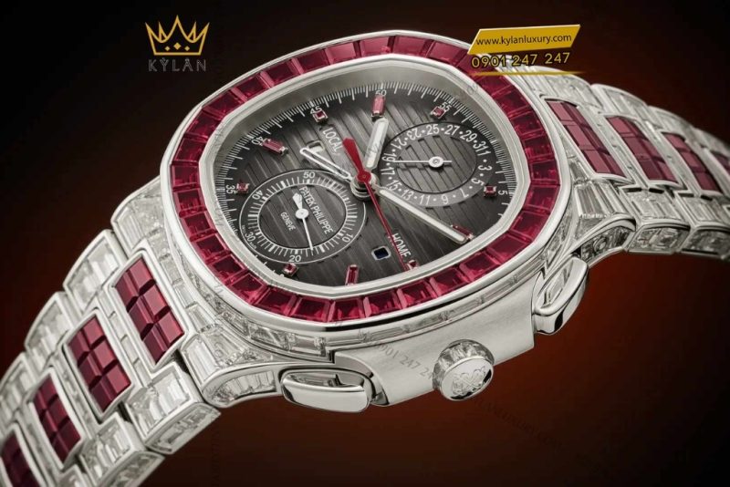 Đồng hồ Patek Philippe Nautilus vàng trắng ruby & kim cương 5990/1422G-001