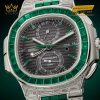 Đồng hồ Patek Philippe Nautilus vàng trắng emerald & kim cương 5990/1423G-001