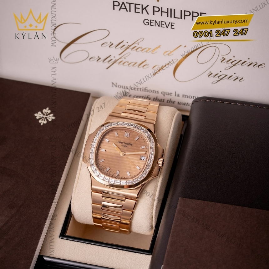 Kỳ Lân Luxury patek philippe nautilus mat vang hong vanh kim 5723 1r 001 5 Đồng hồ Patek Philippe Nautilus mặt vàng hồng vành kim 5723/1R-001
