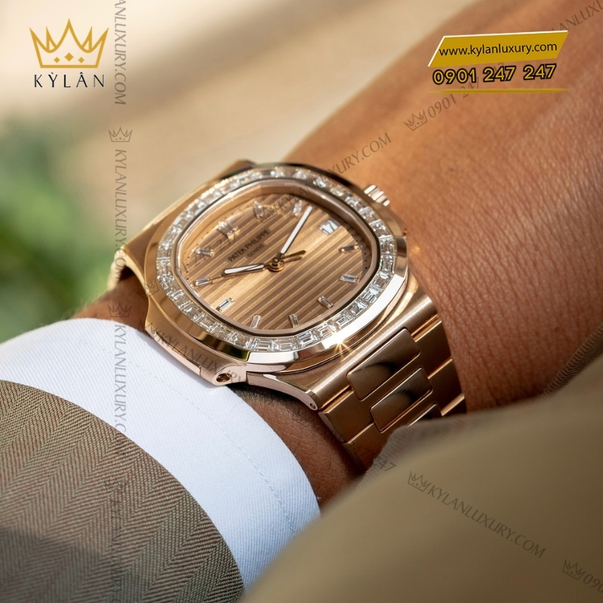 Kỳ Lân Luxury patek philippe nautilus mat vang hong vanh kim 5723 1r 001 6 Đồng hồ Patek Philippe Nautilus mặt vàng hồng vành kim 5723/1R-001