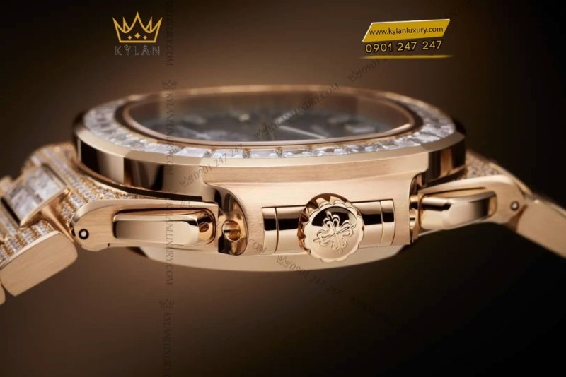 Đồng hồ Patek Philippe Nautilus vàng hồng đính kim 5980/1400R-011