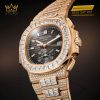 Đồng hồ Patek Philippe Nautilus vàng hồng đính kim 5980/1400R-011