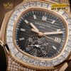 Đồng hồ Patek Philippe Nautilus vàng hồng đính kim 5980/1400R-011
