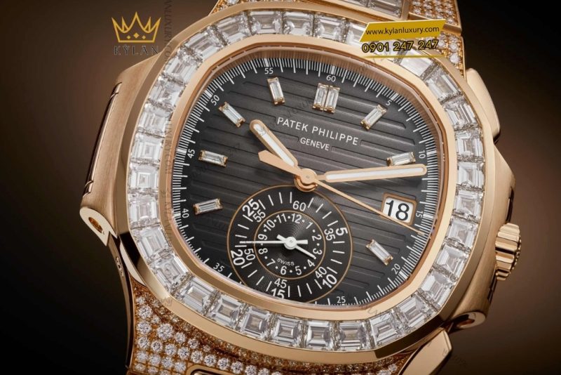 Đồng hồ Patek Philippe Nautilus vàng hồng đính kim 5980/1400R-011