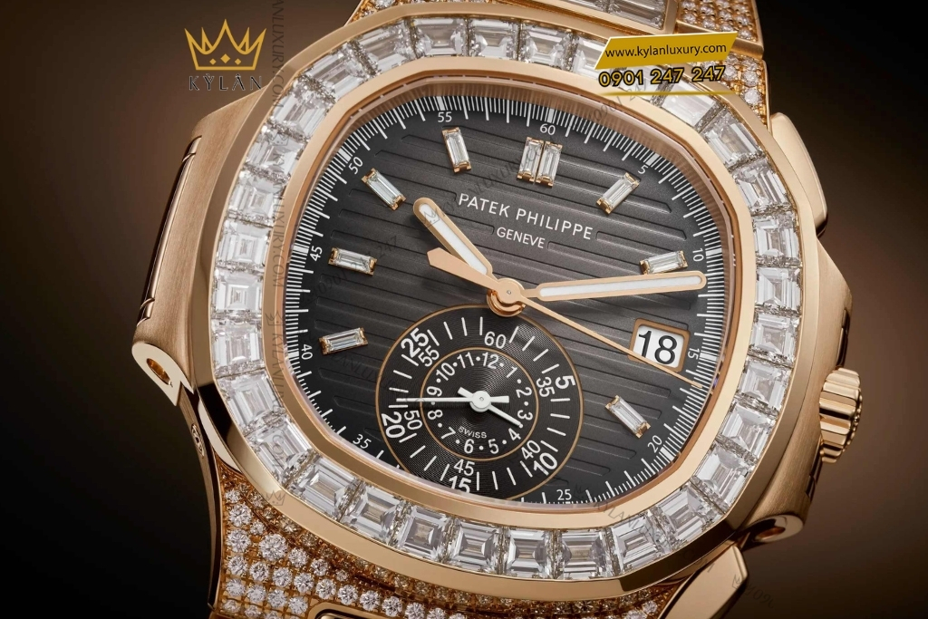 Kỳ Lân Luxury patek philippe nautilus vang hong 5980 1400r 011 5 Đồng hồ Patek Philippe Nautilus vàng hồng đính kim 5980/1400R-011