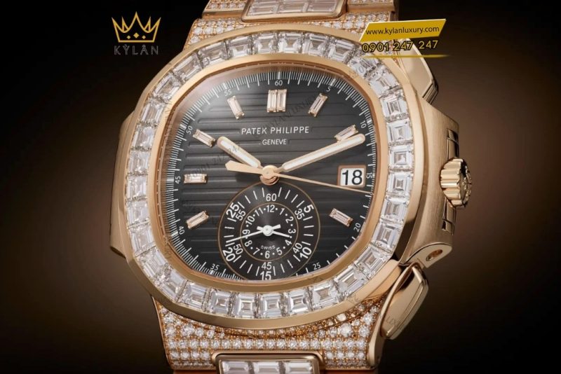 Đồng hồ Patek Philippe Nautilus vàng hồng đính kim 5980/1400R-011