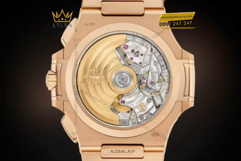 Kỳ Lân Luxury patek philippe nautilus vang hong 5980 1400r 011 7 Đồng hồ Patek Philippe Nautilus vàng hồng đính kim 5980/1400R-011