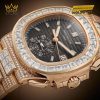 Đồng hồ Patek Philippe Nautilus vàng hồng đính kim 5980/1400R-011