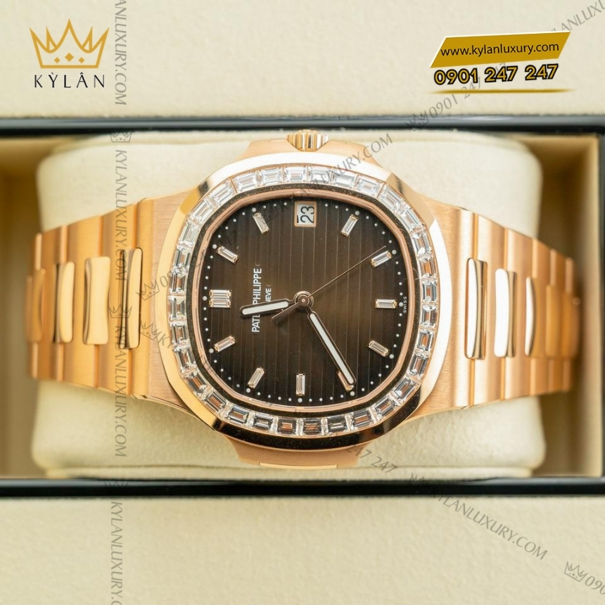 Kỳ Lân Luxury patek philippe nautilus vang hong vanh kim vuong 5723 1r 010 13 Đồng hồ Patek Philippe Nautilus vàng hồng vành kim vuông 5723/1R-010