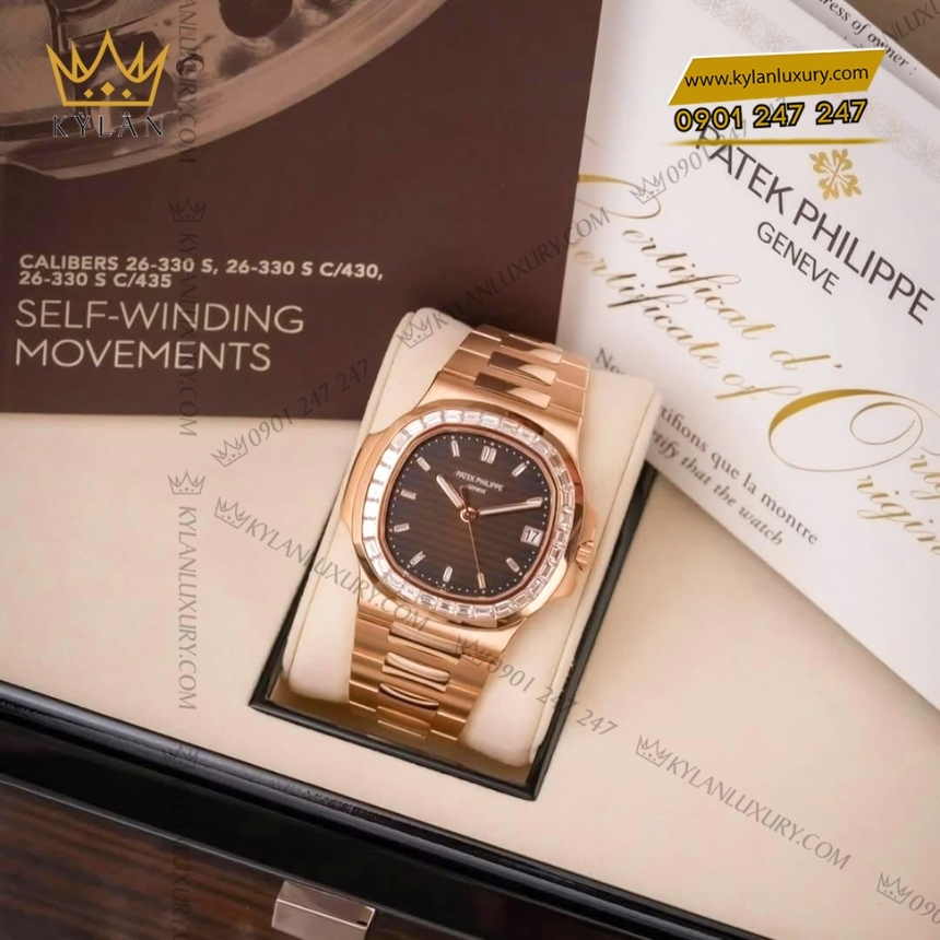 Kỳ Lân Luxury patek philippe nautilus vang hong vanh kim vuong 5723 1r 010 4 Đồng hồ Patek Philippe Nautilus vàng hồng vành kim vuông 5723/1R-010