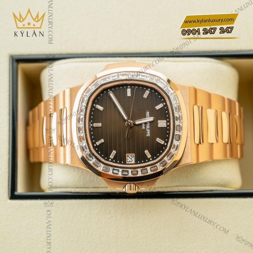 Kỳ Lân Luxury patek philippe nautilus vang hong vanh kim vuong 5723 1r 010 6 Đồng hồ Patek Philippe Nautilus vàng hồng vành kim vuông 5723/1R-010