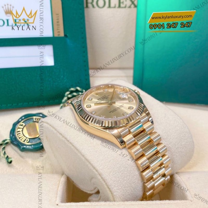 Đồng hồ Rolex Datejust 31 mặt champagne nạm kim cương 278278-0009