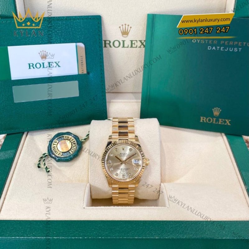 Đồng hồ Rolex Datejust 31 mặt champagne nạm kim cương 278278-0009