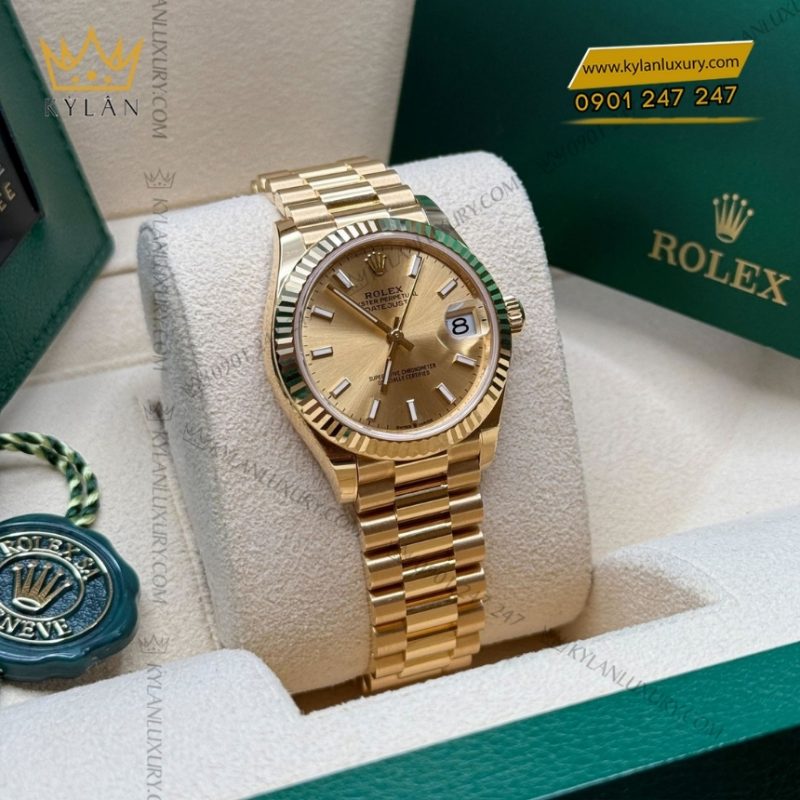 Đồng hồ Rolex Datejust 31 mặt champagne cọc dạ quang 278278-0040