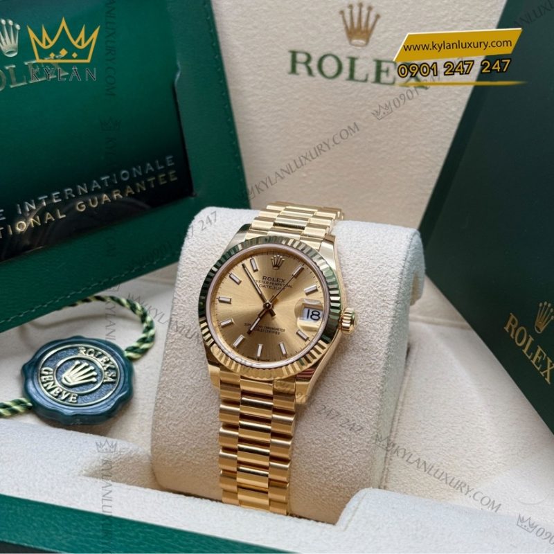 Đồng hồ Rolex Datejust 31 mặt champagne cọc dạ quang 278278-0040