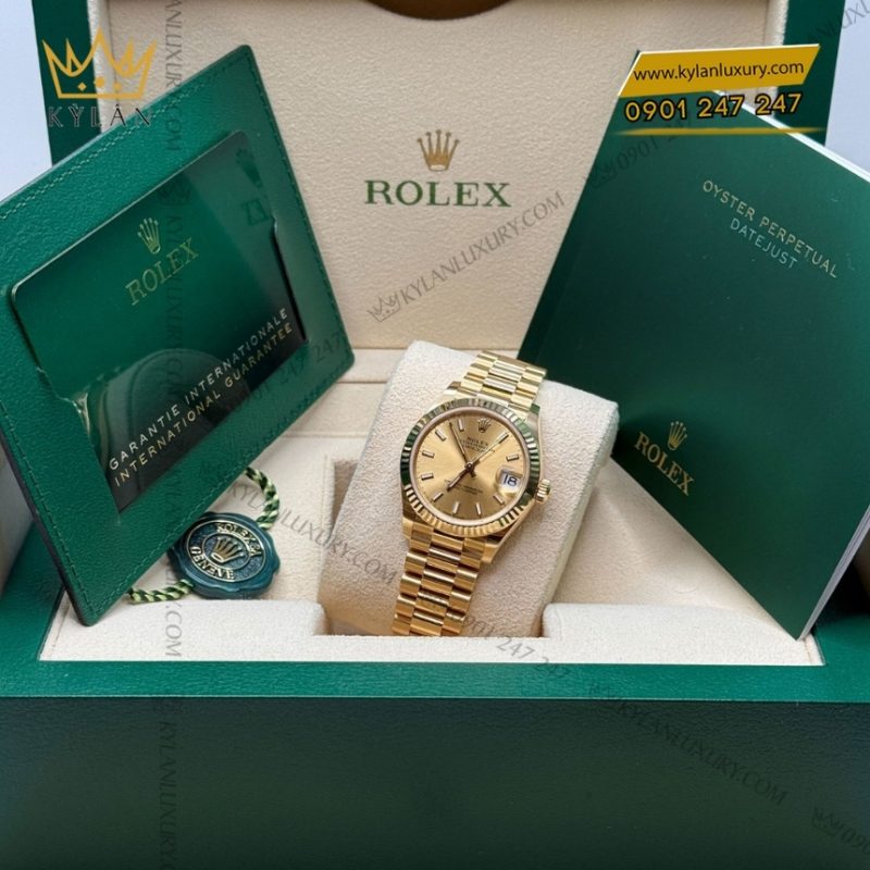 Đồng hồ Rolex Datejust 31 mặt champagne cọc dạ quang 278278-0040